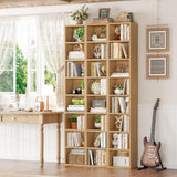 FOTOSOK 8-Tier Media Tower Rack, 11.6 X 9.3 X 71 Inches CD DVD Slim Storage Cabinet with Adjustable Shelves, Tall Narrow Bookcase Display Bookshelf for Home Office, Natural FOTOSOK