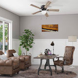 Prominence Home Alvina Traditional 44 Inch Ceiling Fan with Light, LED Flush Mount Ceiling Fan, Indoor Fan with 5 Blades, Gray Pine and Maple Brown Blade Finish Options, Bronze (51584-01) Prominence Home