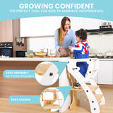 ZYSMALAT Toddler Tower | Kitchen Stool Helper | Montessori Kitchen Step Stool | Toddler Standing Tower | Learning Tower | Adjustable Height | Foldable Tower | Kids Boys Girls | 2025 Design ZYSMALAT