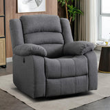 EBELLO Classic Power Recliner Chair, Oversized Electric Reclining Chair with Overstuffed Cushion and Back, Soft Fabric Adults Single Recliner Sofa for Living Room, Grey EBELLO