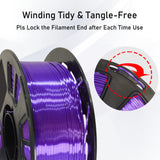 Silk Shiny Luster Dark Violet Purple PLA 3D Printing Filament, 1KG 2.2Lbs 1.75mm 3D Print Material with High Diameter Accuracy, Neatly Wound Silk PLA Widely Support for FDM 3D Printers by MIKA3D MIKA3D