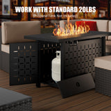 Vongrasig 43 inch Gas Fire Pit Table, 50,000 BTU Outdoor Rectangular Propane Firepit Table with Lid, Lava Rock, 2 in 1 Firepit Table for Outside, Patio, Deck, Garden, Backyard Vongrasig
