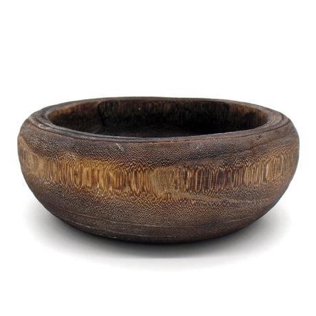 CVHOMEDECO. Primitives Solid Wood Functional and Collectible Bowl Vintage Round Hand Carved Wooden Bowl Rustic Treenware Artworks for Serving Nuts Snacks Fruits or Accent Decor, 9 Inch CVHOMEDECO.