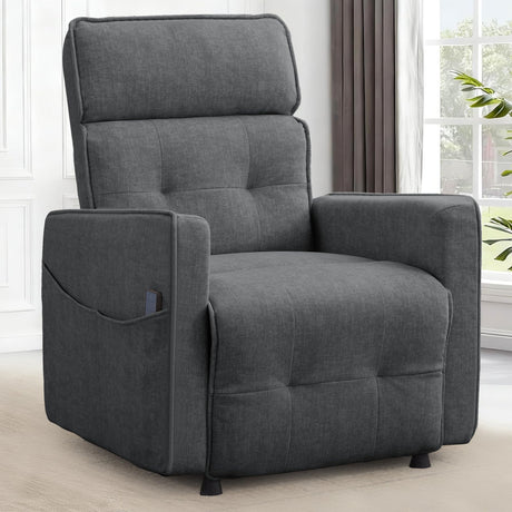 Korser Power Recliner Chair, Electric Recliner Chairs for Adults, Comfy Recliners for Living Room, Cashmere Reclining Chair with One-Touch Adjustment & Side Pockets for Reading, Bedroom, Lounge, Grey Korser