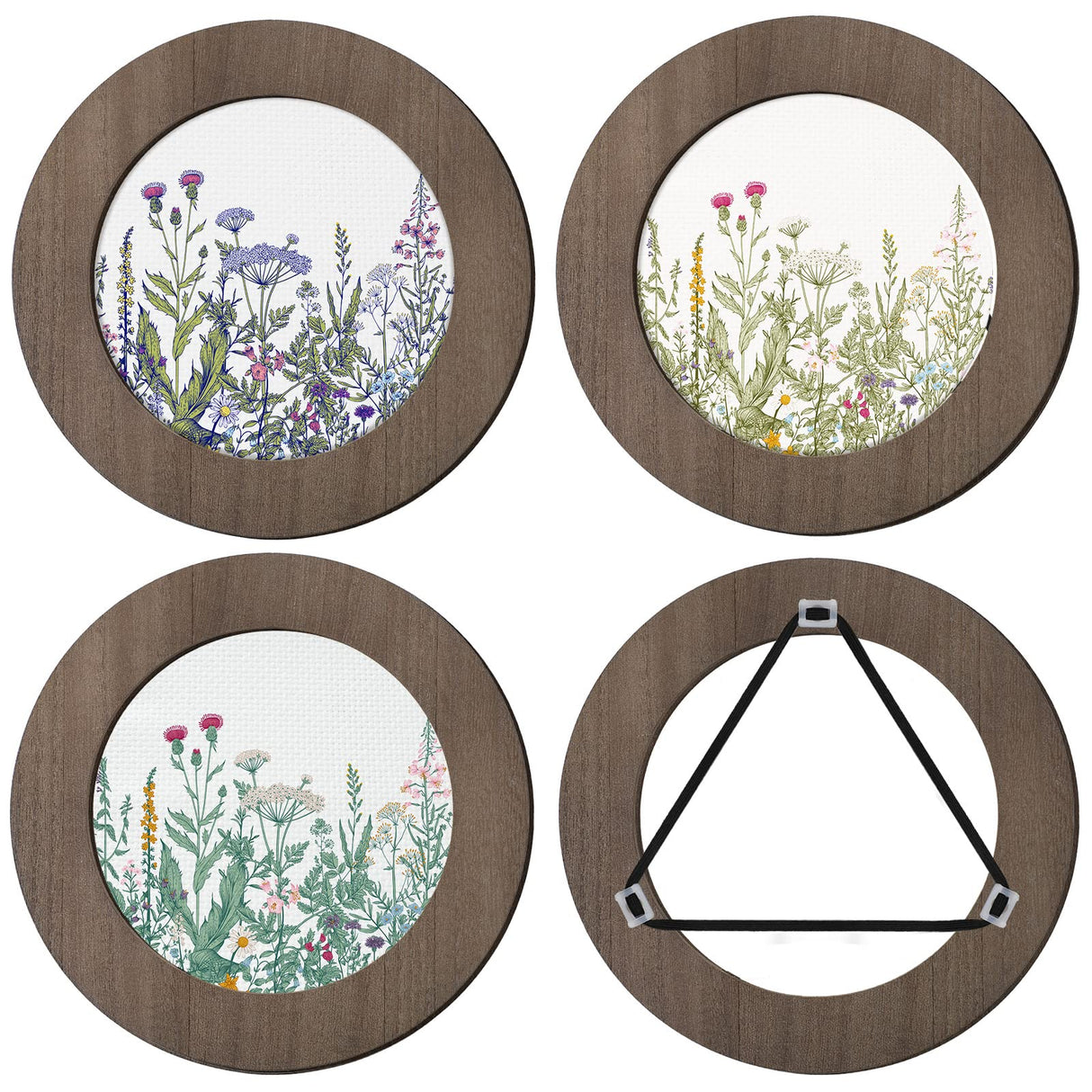 Weysat 4 Pcs 6 Inch Wood Embroidery Hoop Frame Round Wooden Embroidery Wood Display Frame Circle for Finished Cross Stitch Hoop DIY Art Craft Sewing Ornaments Weysat