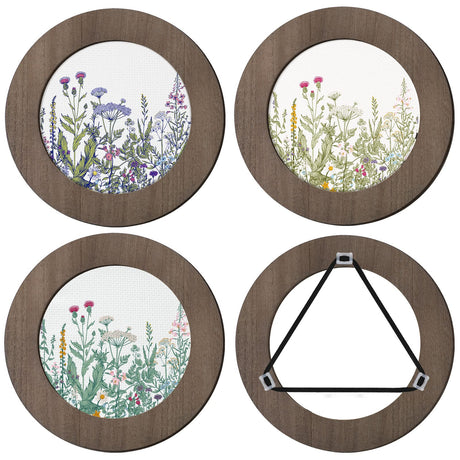 Weysat 4 Pcs 6 Inch Wood Embroidery Hoop Frame Round Wooden Embroidery Wood Display Frame Circle for Finished Cross Stitch Hoop DIY Art Craft Sewing Ornaments Weysat