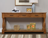 LKTART Solid Wood Console Table Sofa Table Entryway Table with 3 Drawers and 1 Bottom Shelf for Storage Entry Hallway Foyer Sofa (63" Brown) LKTART