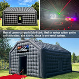 Large Black Inflatable Nightclub 20X16.5X12Ft Disco Cube Gazebo Event House with Logo Area Portable Inflatable Party Tent for Birthday, School Events, Backyard Party, Rental Business OZIS