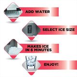 Frigidaire EFIC103-AMZ-SC Counter Top Maker with Over-Sized Ice Bucket, Stainless Steel, Self Cleaning Function, Heavy Duty, Stainless Frigidaire