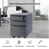 Sanoolir 3-Drawer Mobile File Cabinets Rolling ，Vertical Metal Filing Cabinet for Legal & Letter File Anti-tilt Design with Lock Under Desk Office Drawers Fully Assembled (Grey) Sanoolir