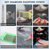 DOMROM Gothic Diamond Painting Kits for Adults, 5D Diamond Art Kits for Beginners, DIY Dark Round Full Diamond Gemstone Art Rhinestone Painting for Wall Decoration 12x16inch DOMROM