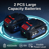 SainSmart Cordless Router With 2PCS Batteries, 18V-21V Brushless Compact Router Wood Tool, Fixed Base, 5 Level Speeds, 28000 R/MIN MAX, with 1/4” Collet, for CNC Woodworking & DIY Project SainSmart