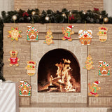 GuassLee Christmas Ornaments Art and Crafts for Kids - 28pcs DIY Christmas Cutouts with Gingerbread Cookies Man House Christmas Stickers for Tree Home Christmas Party Favors Decorations GuassLee