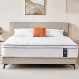 Madevos Queen Mattress, 14 Inch Hybrid Mattress in a Box, Memory Foam and Individual Pocket Springs, Fiberglass Free, Soft and Breathable, Medium Firm Feel Madevos
