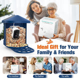 PeckCam® Bird Feeder with Camera, 2K HD AI Identify Birds Species, Bird Feeder with Camera Solar Powered, Auto Record Birds Video, Instant Notifications, Ideal Gifts for Family and Bird Lovers PeckCam