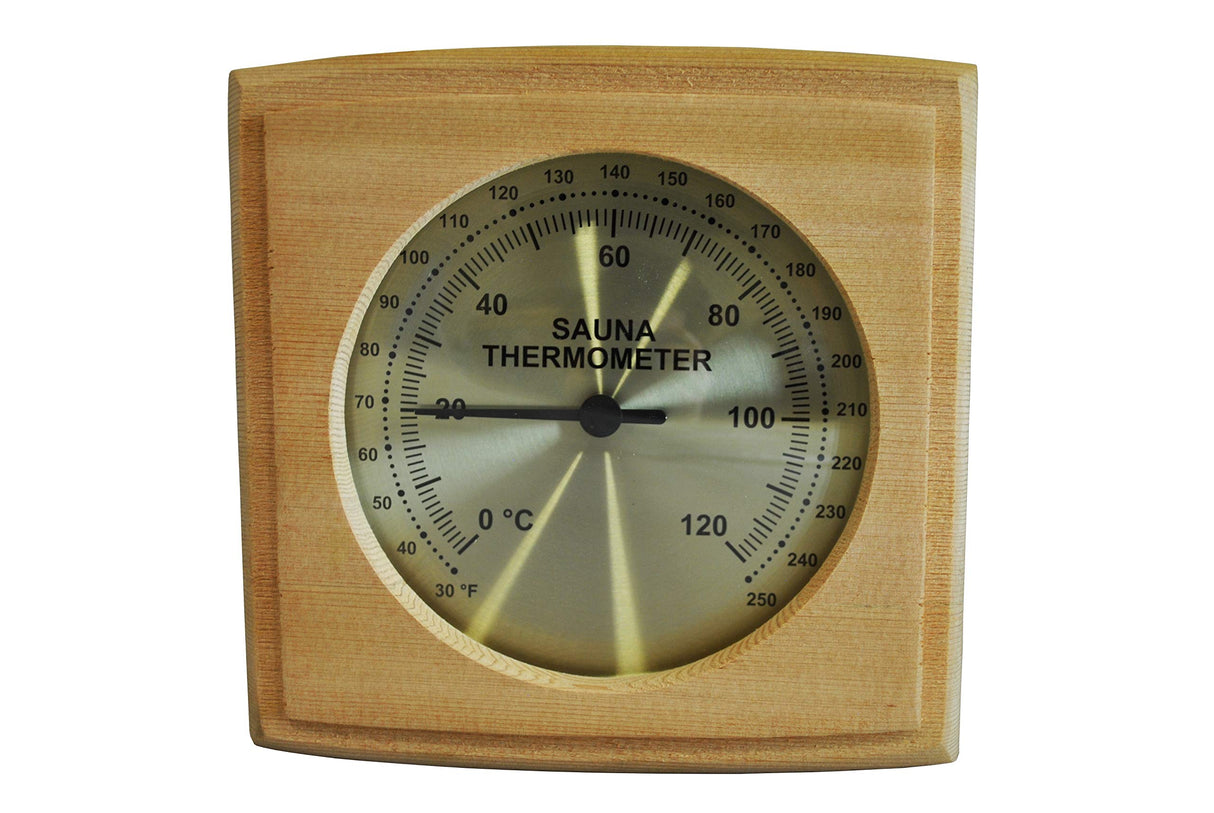 Northern Lights Group Sauna Thermometer: Western Red Cedar Wood Fininsh Dry Steam in Fahrenheit Celsius Wooden Infrared Room F and C Northern Lights Group