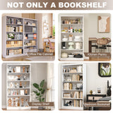 DUTYSEST Book Shelf Organizer, Metal Bookshelves Adjustable, 5 Tier White Bookcase, Heavy Duty Open Bookshelf for Office, Living Room, Library, Bedroom, 65.8" Tall DUTYSEST