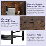 SWTYMIKI Coffee Bar Cabinet Station - Farmhouse Small Coffee Stand Station with Doors, Rustic Storage Organizer for Kitchen, Buffet Sideboard Cabinet Table for Home, Office, Corner, Bar, Espresso SWTYMIKI