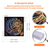 Stalente Diamond Painting Kits for Adults, 5D Special Shape Diamond Art Kits for Beginners, Crystal Rhinestones Diamond Painting for Home Wall Decoration Gift 12×12inch, Sun and Moon Stalente