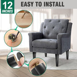 FoDau770 Black Rubber Wood Furniture Legs 12 Inch, Straight Tapered Wood Legs Mid Century Sofa Legs Set of 4, 5/16" UNC Furniture Feet Replacement Legs for Cabinet Sofa Couch Dresser Chair Ottoman FoDau770