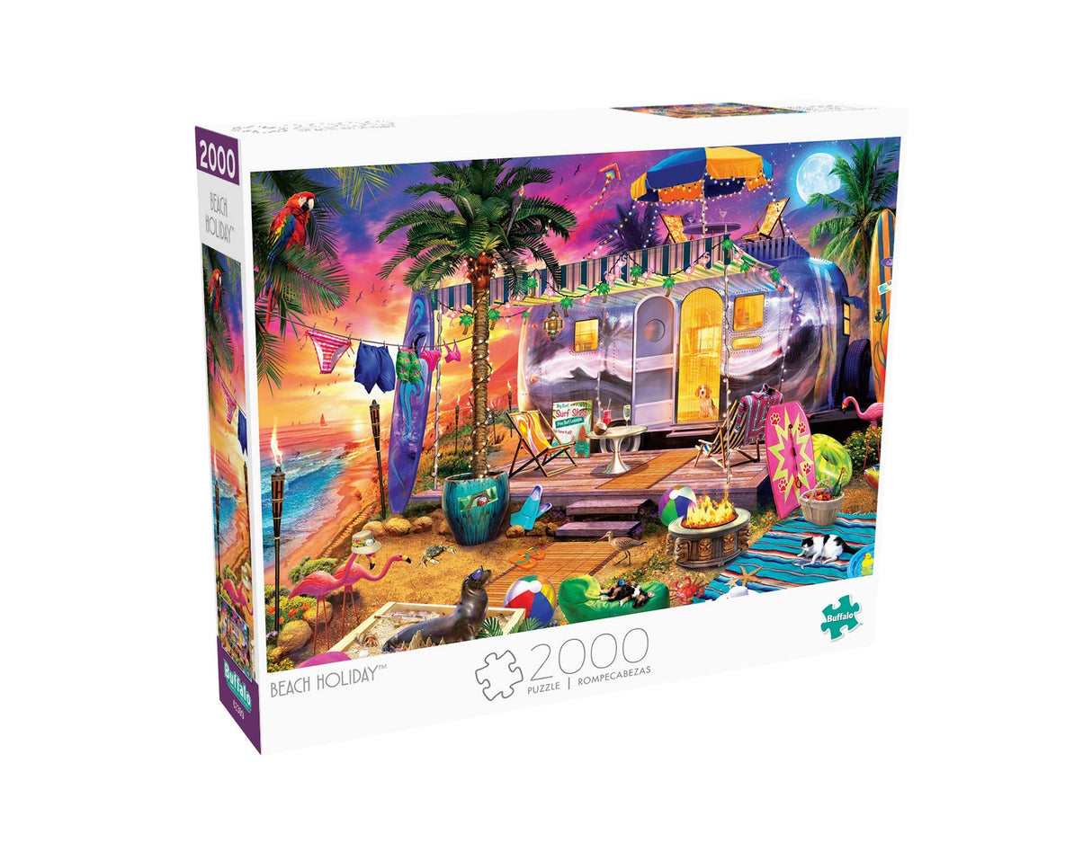 Buffalo Games - Jeff Haynie - Beach Holiday - 2000 Piece Jigsaw Puzzle for Adults Challenging Puzzle Perfect for Game Nights - Finished Size is 38.50 x 26.50 Buffalo Games