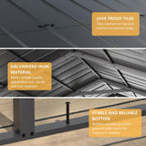 ALAULM 12x22 FT Heavy Duty Carport with Galvanized Steel Roof and Enhanced Frame, Durable Metal All Weather Carport Garage for Cars,Trucks,Boats,and Tractors ALAULM