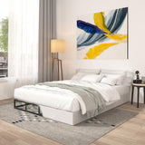 Qingzhou Box Spring King Bed Bases, 7 Inch High Metal King Size Box Spring Only, Heavy Duty Mattress Foundation with Fabric Cover, Easy Assembly, Quiet Noise Free, Non Slip, Black Qingzhou