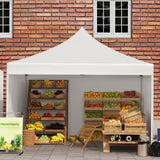 10x10ft Commercial Canopy Tent,Instant Pop Up Gazebo with 3 Sidewalls, Windows, Wheeled Carry Bag, Stakes, and Ropes - Perfect Outdoor Shelter for Parties, Events(White) PhoenixCrest