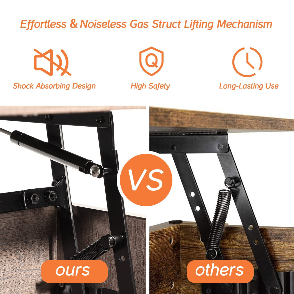 WAMPAT Modern Lift Top Coffee Table with Storage, Wood Living Room Tables with Lift Tabletop in Brown, Mid Century Table for Home Decor, Office, 42 inch WAMPAT