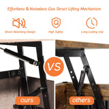 WAMPAT Modern Lift Top Coffee Table with Storage, Wood Living Room Tables with Lift Tabletop in Brown, Mid Century Table for Home Decor, Office, 42 inch WAMPAT