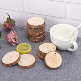 80 PCS 2.4-2.8 Inch Unfinished Wood Slices, Natural Wood Slices, Predrilled with Hole Wood Slice for DIY Arts Craft Christmas Ornaments GNIEMCKIN