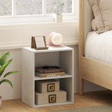 Tangkula 2-Tier Bookshelf, Open Shelf Bookcase with 7-Position Adjustable Shelf, Multifunctional Wooden Cubby Storage Display Shelf for Home Office Study Living Room (White, 1) Tangkula