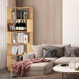 Modern 5-Tier Corner Bookshelf by tonchean - 69" Tall Free-Standing Wooden Storage Solution for Home & Office tonchean