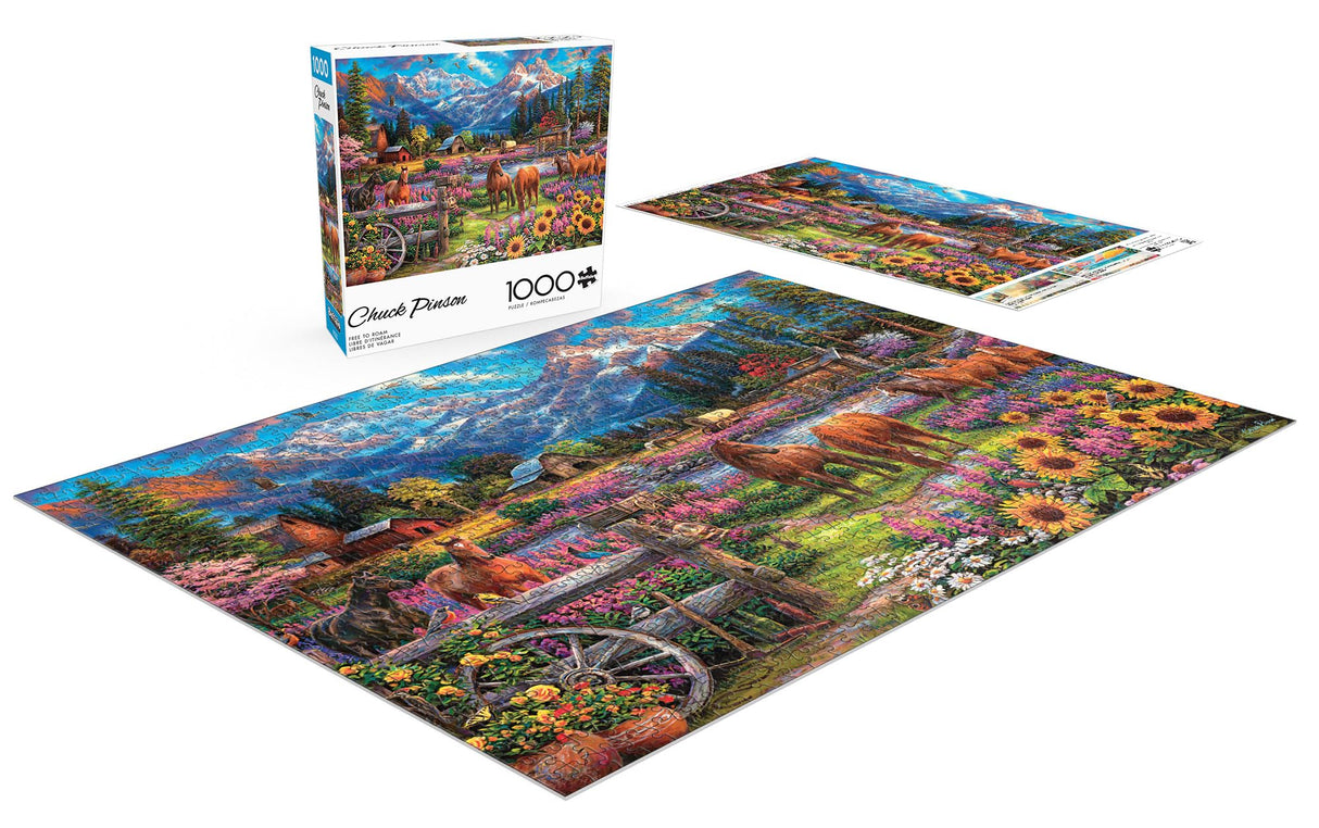 Buffalo Games - Chuck Pinson - Free to Roam - 1000 Piece Jigsaw Puzzle for Adults -Challenging Puzzle Perfect for Game Nights - Finished Size is 26.75 x 19.75 Buffalo Games