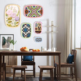 Framendino, 5 Pack Size Square Embroidery Hoops Plastic Cross Stitch Hoop Reusable Frames Rings for DIY Sewing Project(5 Colors2) Framendino