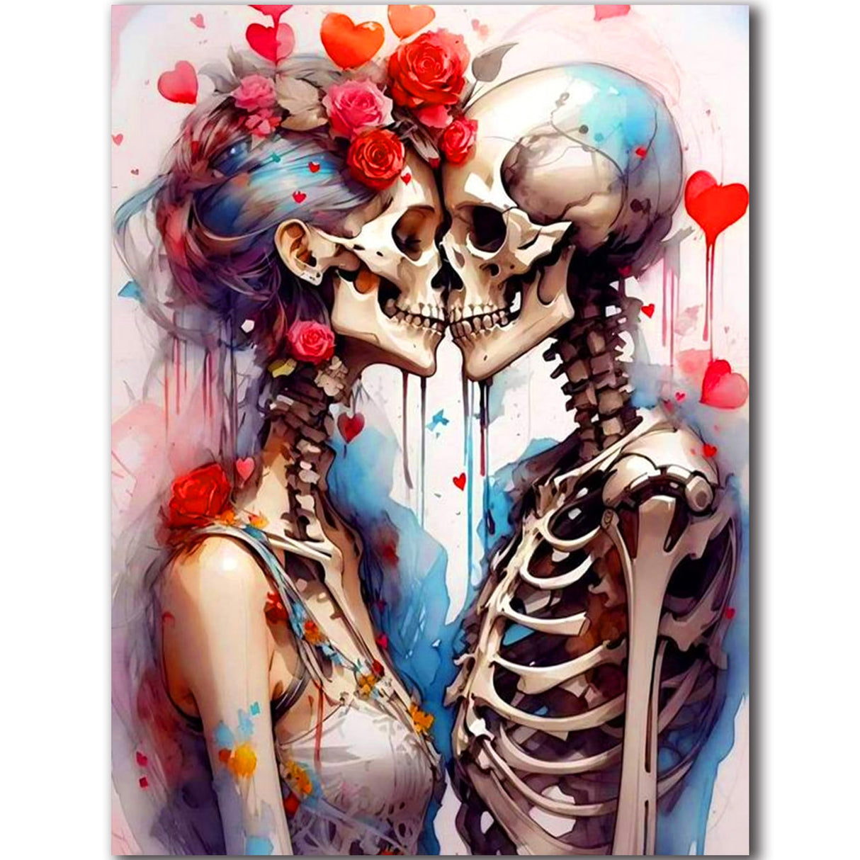 igoodom Diamond Art Kits for Adults, Sugar Skull Diamond Painting Kit, Full Drill Round Skull Diamond Art Kits, DIY Gem Art and Crafts for Home Wall Decor Gift 12x16inch igoodom