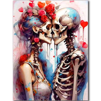 igoodom Diamond Art Kits for Adults, Sugar Skull Diamond Painting Kit, Full Drill Round Skull Diamond Art Kits, DIY Gem Art and Crafts for Home Wall Decor Gift 12x16inch