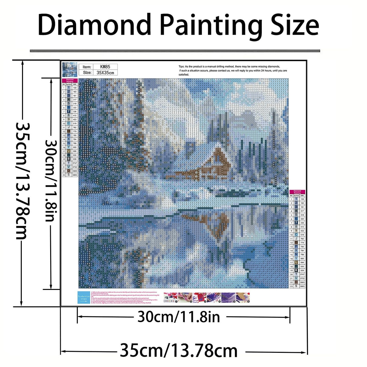GXGLLPZBY 5D Diamond Paintings Kits for Beginners, Cabin Diamond Arts Kits for Adults, DIY Snowy Landscape Paint by Diamond, Full Drill Dot Gem Art for Home Wall Decor 13.8x13.8inch GXGLLPZBY