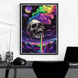 Kaliosy 5D Diamond Art Kits for Adults Skeleton by Number Kits, Diamond Painting Art Rainbow DIY Full Drill Crystal Craft Cross Stitch Embroidery Decoration (12x16 inch) 30x40 cm Kaliosy