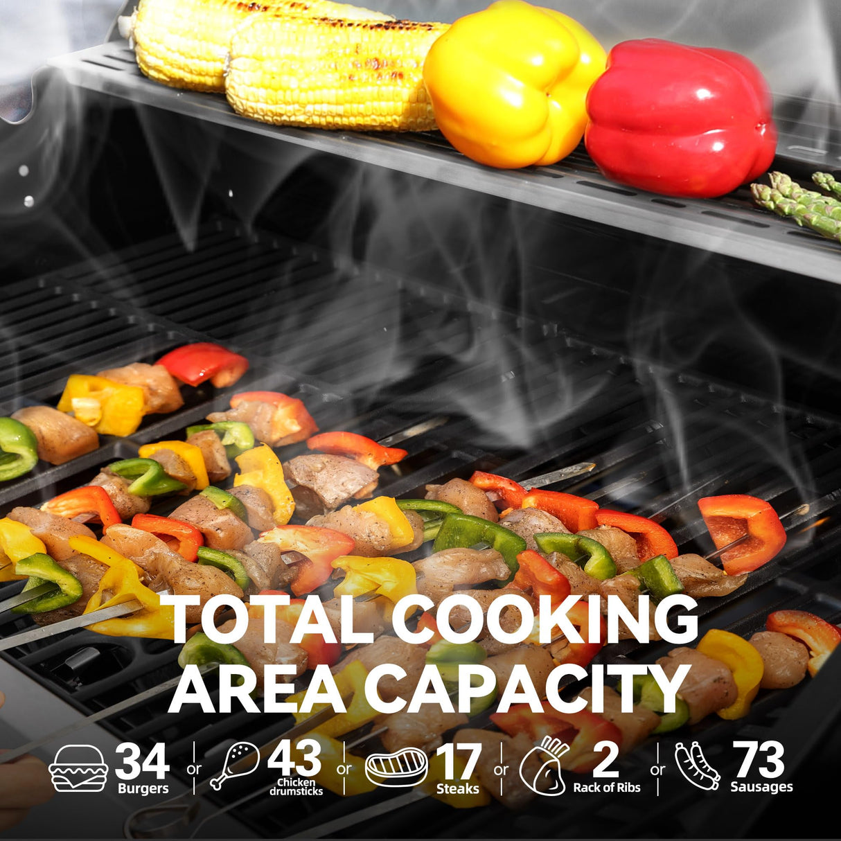 Royal Gourmet SG6002R 6-Burner Propane Grill with Sear Burner and Side Burner, Stainless Steel Cabinet Style Gas Grill with 71,000 BTU Output, for Outdoor Patio Garden Picnic Backyard Cooking, Silver Royal Gourmet