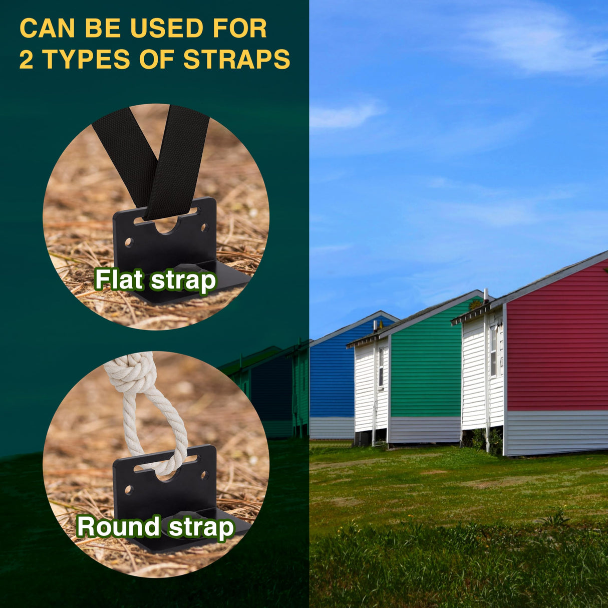 VASGOR 24” Mobile Home Anchors - Ground Anchor Screw in with Brackets and Adapter for Drill - Earth Anchors - Storage Shed and Swing Anchor Kits VASGOR