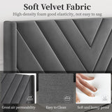 Upholstered Full Bed Frame with Winged Tufted Headboard in Dark Gray by Yaheetech Yaheetech