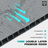 UDPATIO 38 Cu.ft Vertical Storage Shed, 4.3 ft x 5.6 ft Resin Outdoor Shed Waterproof Resin Cabinet for Garden, Backyard, Lawn, Grey UDPATIO