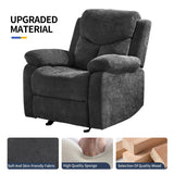 Sftaiyou Manual Rocker Recliner Massage Chair for Adults,Overstuffed Glider Rocking Recliner Fabric Chair for Living Room,Upholstered Soft Reclining Chair with Side Pocket (Dark Grey) Sftaiyou