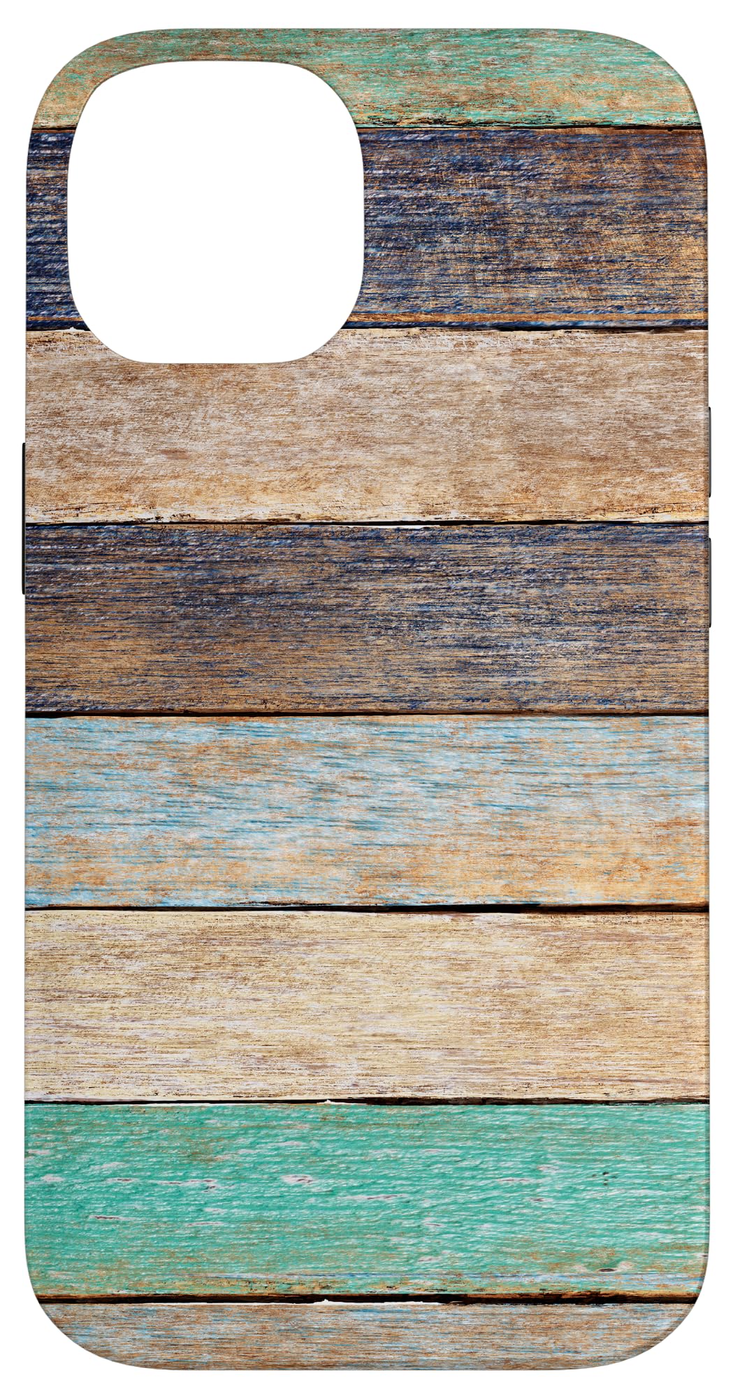 Turquoise Woodgrain Shiplap Rustic Farmhouse Wooden Panels Case for iPhone 14 Cute Rustic Shiplap Phone Case Co