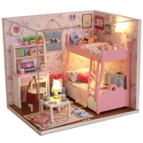 Ogrmar Wooden Dollhouse Miniatures DIY House Kit with Cover and Led Light-Blossom Age Ogrmar