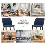 COLAMY 5-Piece Extendable Dining Table Set for 4, 36" Kitchen Round Wood Table with 4 Wooden Dining Room Chairs,Light Brown/Blue COLAMY