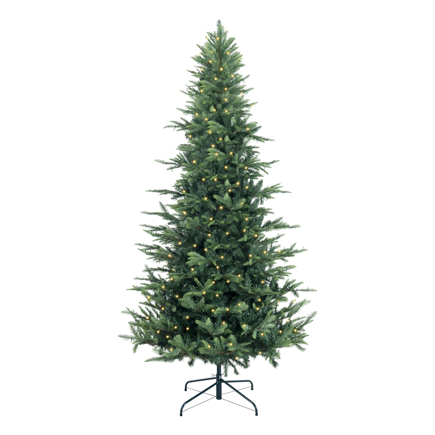 Naomi Home 9ft Nordic Christmas Tree with Lights, Realistic Charming Christmas Tree Prelit with 2106 Branch Tips, 1100 Warm Lights and Metal Stand, Aritificial Christmas Tree