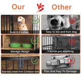 aboxoo Large Dogs Crate 40/32 Inches Furniture-Style Cages,Large Medium Dog Kennels Indoor,Wood Dog Crate Table with Drawers Storage,Heavy Duty Dog Crate(Rustic Brown) aboxoo