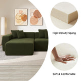 BAMOOLI 105'' Modular Sectional Couch, Modern L-Shape Sectional Sofa with Chaise Lounge, Comfy Lambswool Fabric Corner Sofa Couch, Upholstered 4 Seater Couch for Living Room, Bedroom, Apartment, Beige BAMOOLI